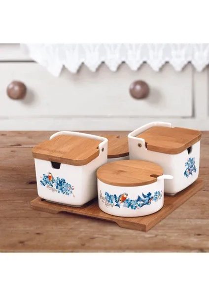 Korkmaz Natura 13 Parça Blue Baharatlık Takımı