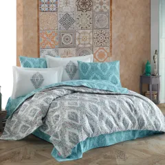 HOBBY KAPİTONELİ NEVRESİM TAKIMI ÇİFT KİŞİLİK  RETRO MİNT