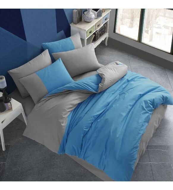 Hobby Çift Kişilik Poplin Nevresim Takımı Diamond Mavi
