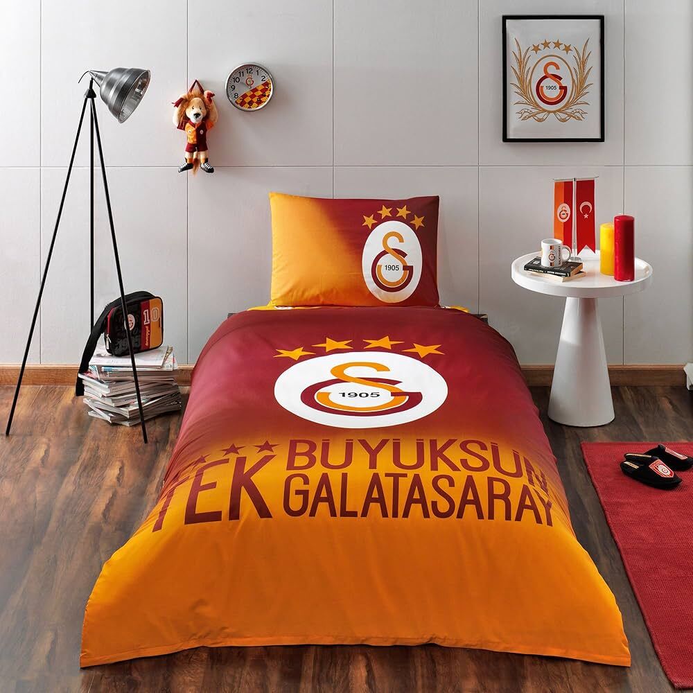 Taç Lisanslı Nevresim Takımı Galatasaray 4 Yıldız Tek Kişilik