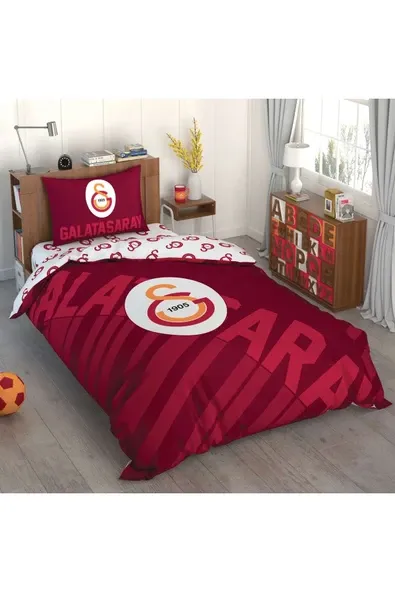 Taç Galatasaray Kırmızı Logo Tek Kişilik Lisanslı Nevresim Takımı