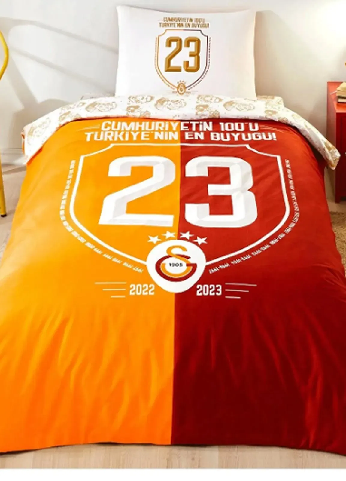 Taç Lisanslı Nevresim Takımı Galatasaray Şampiyonluk Tek Kişilik
