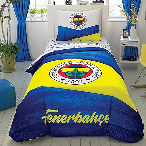 Taç Fenerbahçe Wooden Logo Tek Kişilik Lisanslı Nevresim Takımı