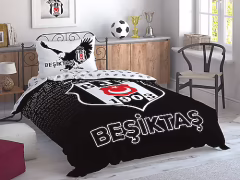 Taç Lisanslı Beşiktaş Marşlı Logo Tek Kişilik Nevresim Takımı