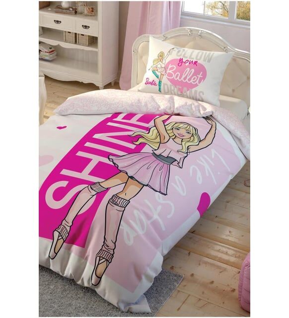 Taç Lisanslı Tek Kişilik Nevresim Takımı - Barbie Ballet