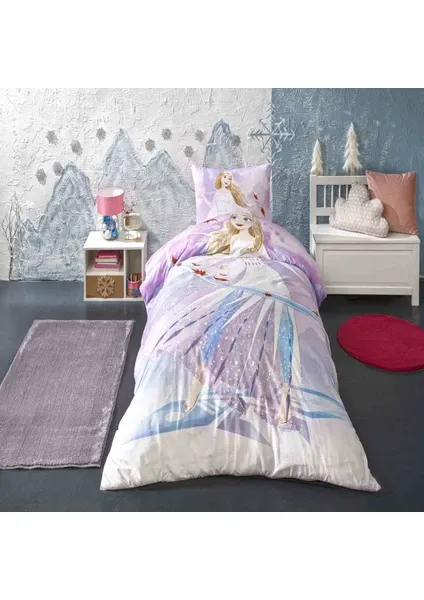 Taç Disney Frozen Breezy Çift Taraflı Lisanslı Nevresim Takımı Tek Kişilik