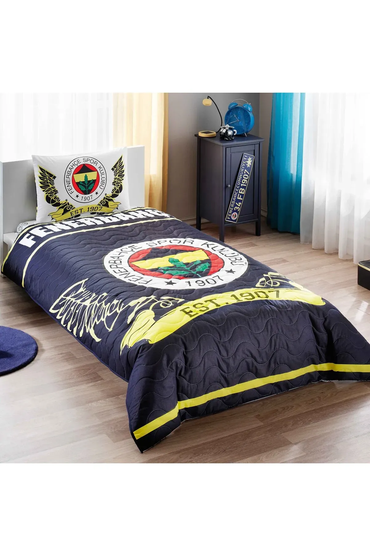Taç Lisanslı Fenerbahçe  Pamuk Tek Kişilik Complete Set