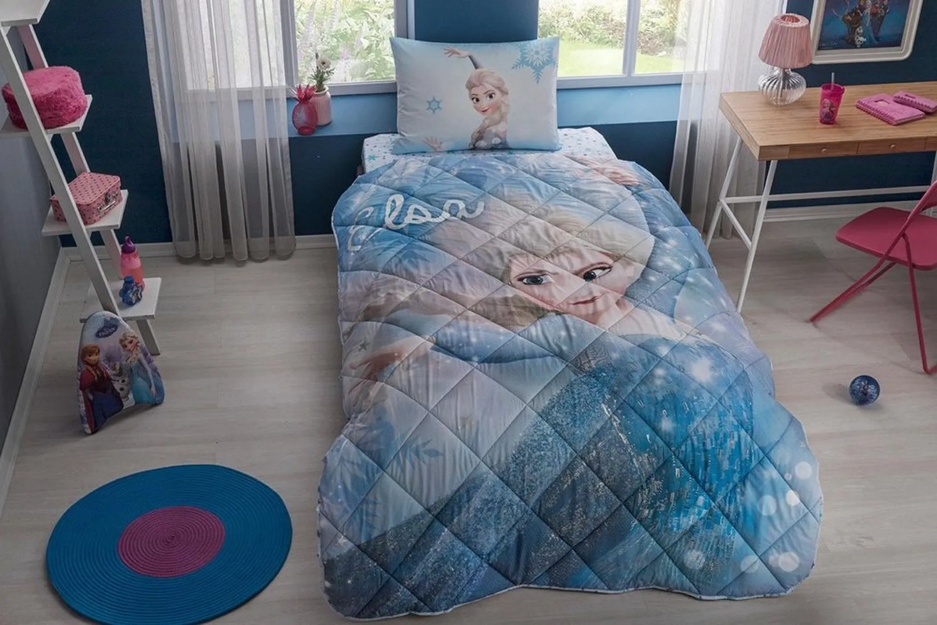 Taç Lisanslı Tek Kişilik Yorgan Seti - Disney Frozen Elsa