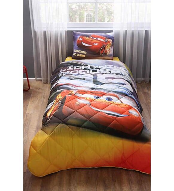 Taç Lisanslı Tek Kişilik Yorgan Seti - Disney Cars